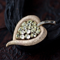 Trifari-Heartleaf Citrine Brooch