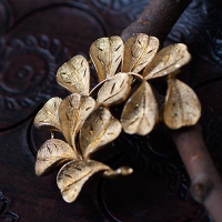 Francois-Forest Twig Heartleaf Brooch [Coro]
