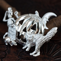 AJC-Jack O'Lantern Halloween Tournament Brooch [Silver]