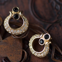 Swarovsky Swarovski-Black & Pave Earrings