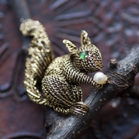 West Germany-Treasure Squirrel Brooch