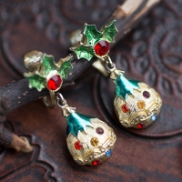 Beatrix: Christmas Dangling Ornament Vintage Earrings