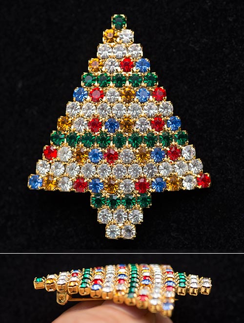 Stardust Christmas Tree Vintage Brooch - Image 2