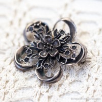 JewelArt-シルバー925-チェリーブロッサム桜ヴィンテージ・ブローチ